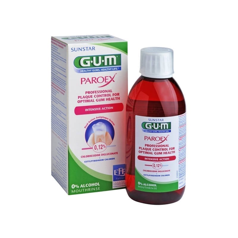 gum paroex 0,12 % kloorheksidiini suuvee ja pakendi pilt